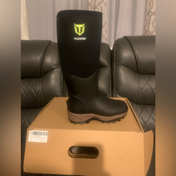 TideWe Black Mens Waterproof Boots display picture 2